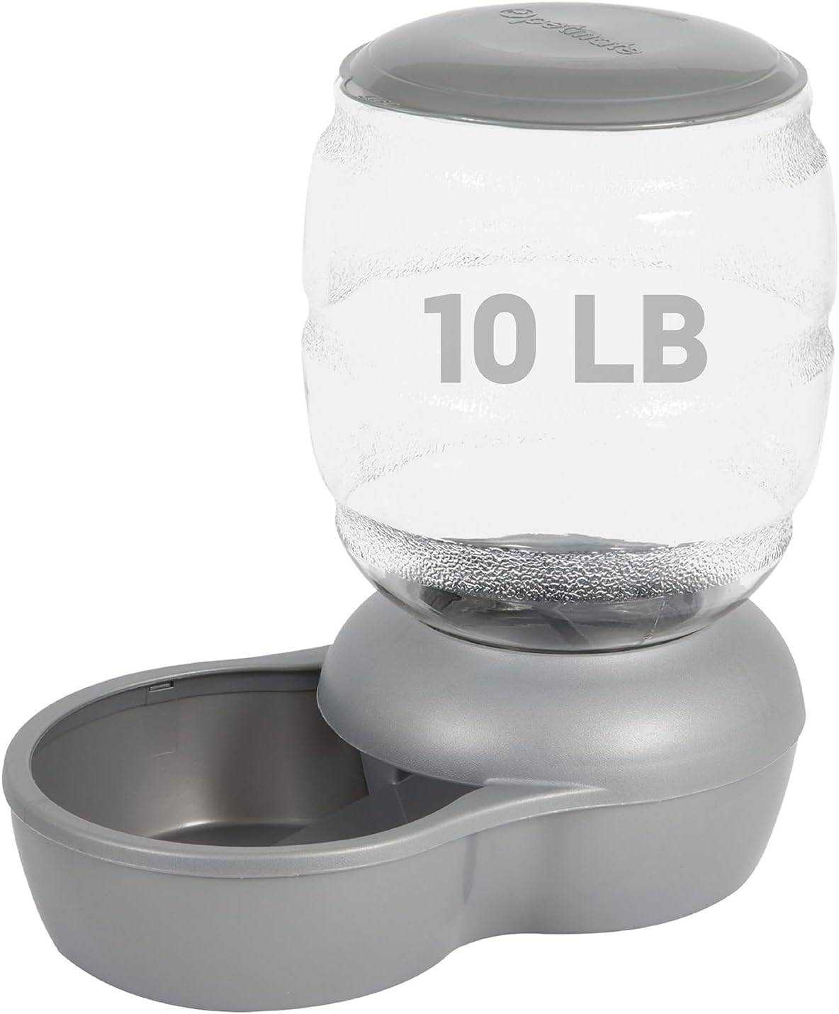Petmate Replendish Pearl White 10 lb Dog Cat Feeder,Grey, Made in USA
