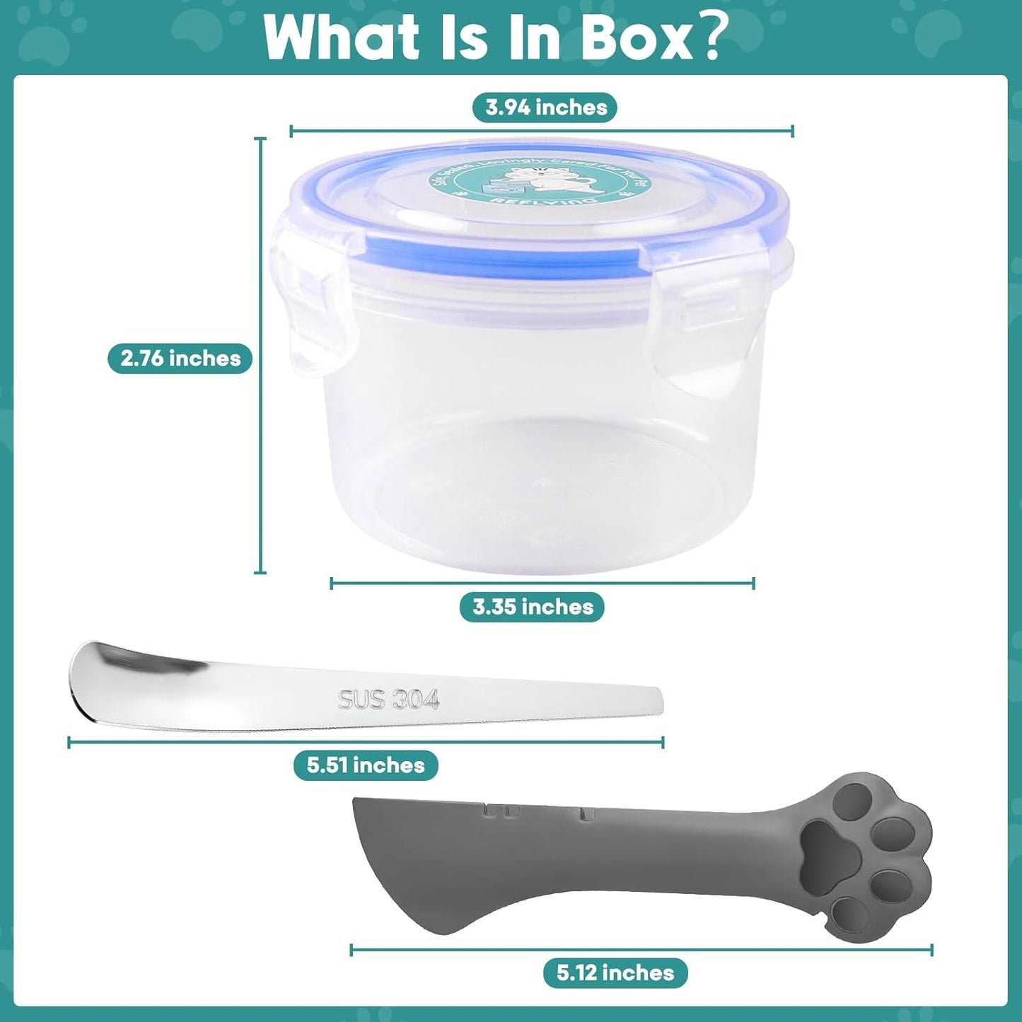 REFLYING Canned Cat Food Storage Lids,Reusable Airtight Can Cover Pet Food Sealer - Keeps Cat Food Storage Can Fresh, Cat Food Container Eliminates Odor, Easy To Use With SUS 304 Spoon,Can Opener