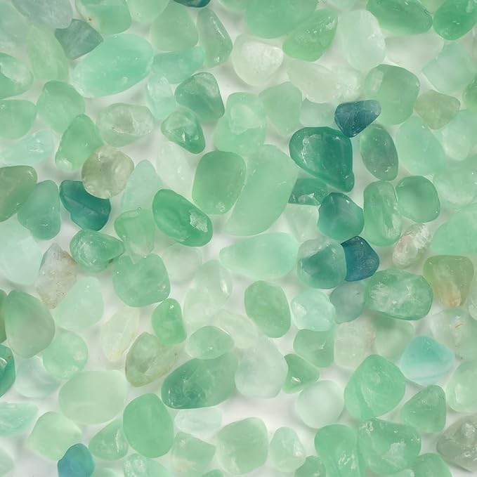 WAYBER 2 Lbs/920g Natural Green Quartz Crystal Stones Irregular Aquarium Pebbles Rock Sands for Turtle Tank/Succulent Plants/Vase Decoration (Fill 2 Cups)