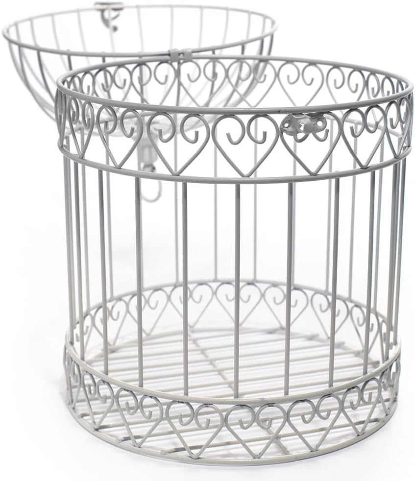 Anderson's Decorative Ivory Wire Birdcage Wedding Centerpiece, Table Décor, Hanging Decorations, Reusable