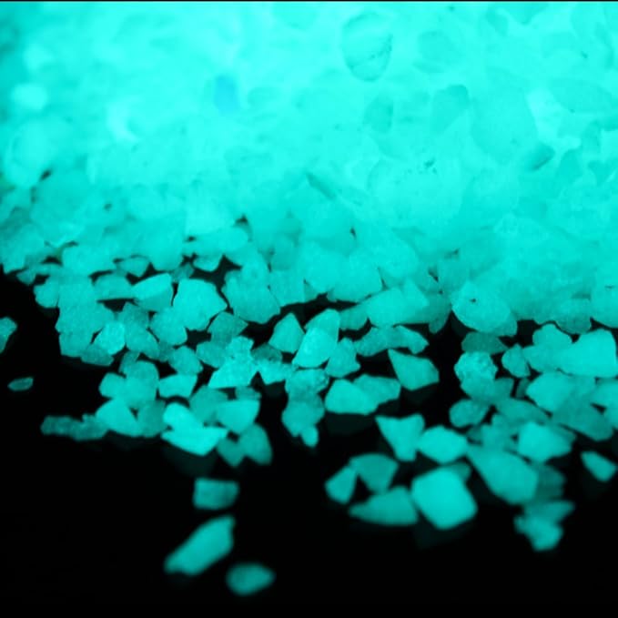 Shiny Stone Glow in The Dark Gravel, Fish Tank Aquarium Gravel Sand, Decorative Gravel Rocks,Aquarium Gravel Stones for Home and Fairy Garden Decoration,305g/0.67lbs (Blue Green, 3-5mm)