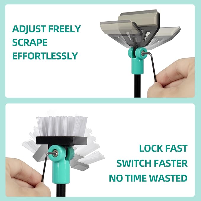 UPETTOOLS Aquarium Algae Scraper Cleaner with 5 Stainless Steel Blades – Fish Tank Glass Cleaning Brush for Easy Tank Maintenance,20-40 Gallon