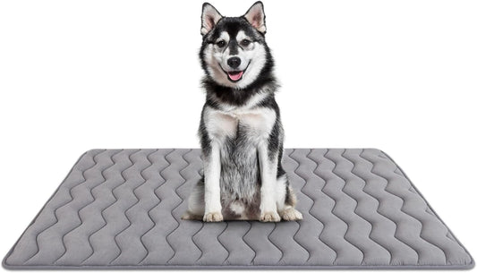 Bubble bear Dog Crate Mat - Upgraded Thick, Ultra Soft, Washable & Anti-Slip Kennel Pad for Small/Medium/Large Dogs, Dark-Hued to Hide Stains (48"x30")