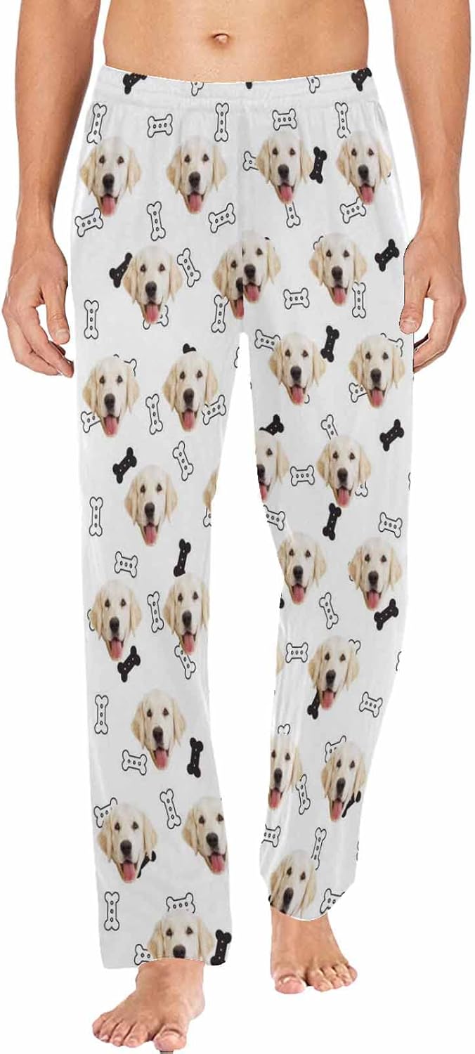 MyPupSocks Customized Face Pajamas Pants Photo Pajama Bottoms for Men S-XXL