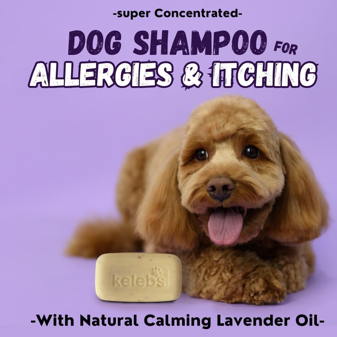 Kelebs Dog Shampoo | Allergies and itching | Dog Shampoo for Sensitive Skin | All Natural Dog Soap Bar with Lavender Oil & Oatmeal | No Plastic Vegan | 9 - Value Pack
