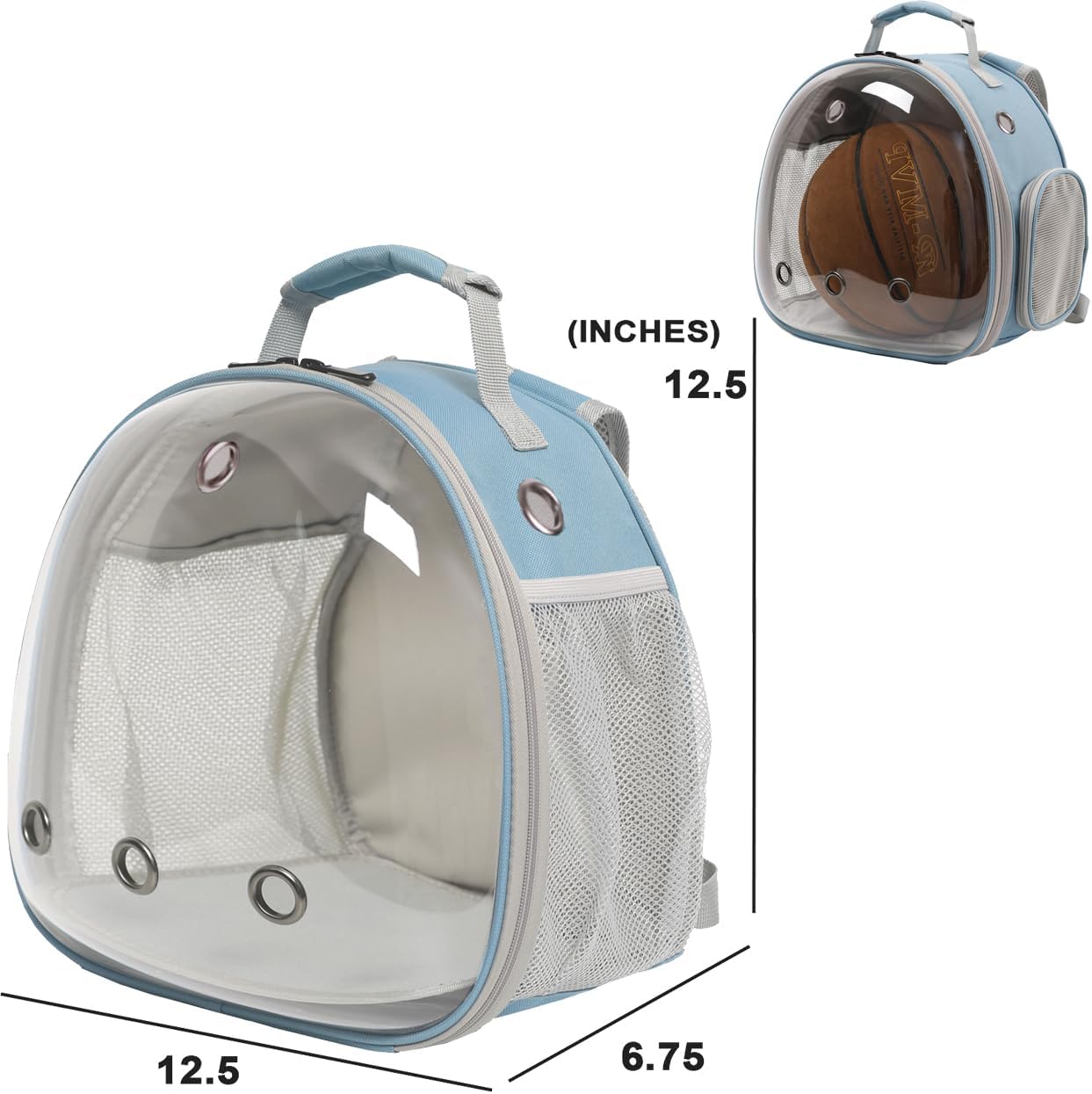 Bearded Dragon Backpack Carrier,Reptile Portable Backpack Carrier,Space Capsule Clear Bubble Window Travel Backpack for Lizard Travel,Guinea Pig,Rabbit(Blue, Backpack)