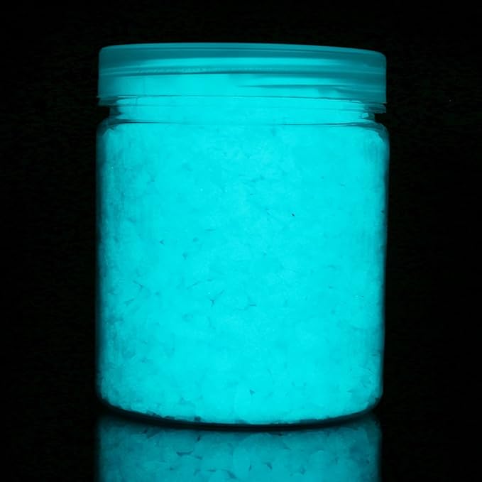 Shiny Stone Glow in The Dark Gravel, Fish Tank Aquarium Gravel Sand, Decorative Gravel Rocks,Aquarium Gravel Stones for Home and Fairy Garden Decoration,305g/0.67lbs (Blue, 3-5mm)