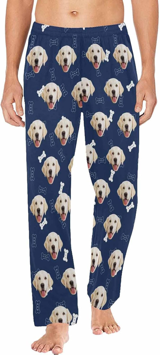 MyPupSocks Customized Face Pajamas Pants Photo Pajama Bottoms for Men S-XXL
