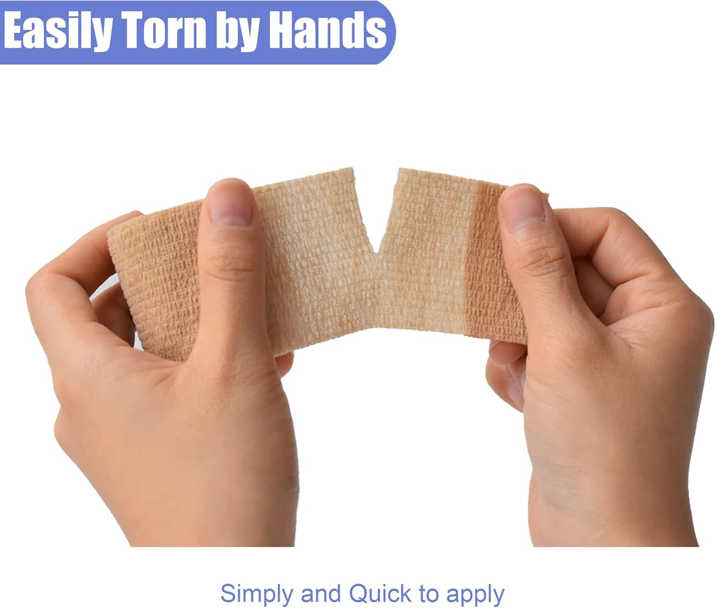 9 Pack 2" x 5 Yards Self Adhesive Bandage Wrap Self Stick Wrap for Ankle, Wrist, Finger, Sports, Breathable Cohesive Vet Tape for Pets (Skin Color)