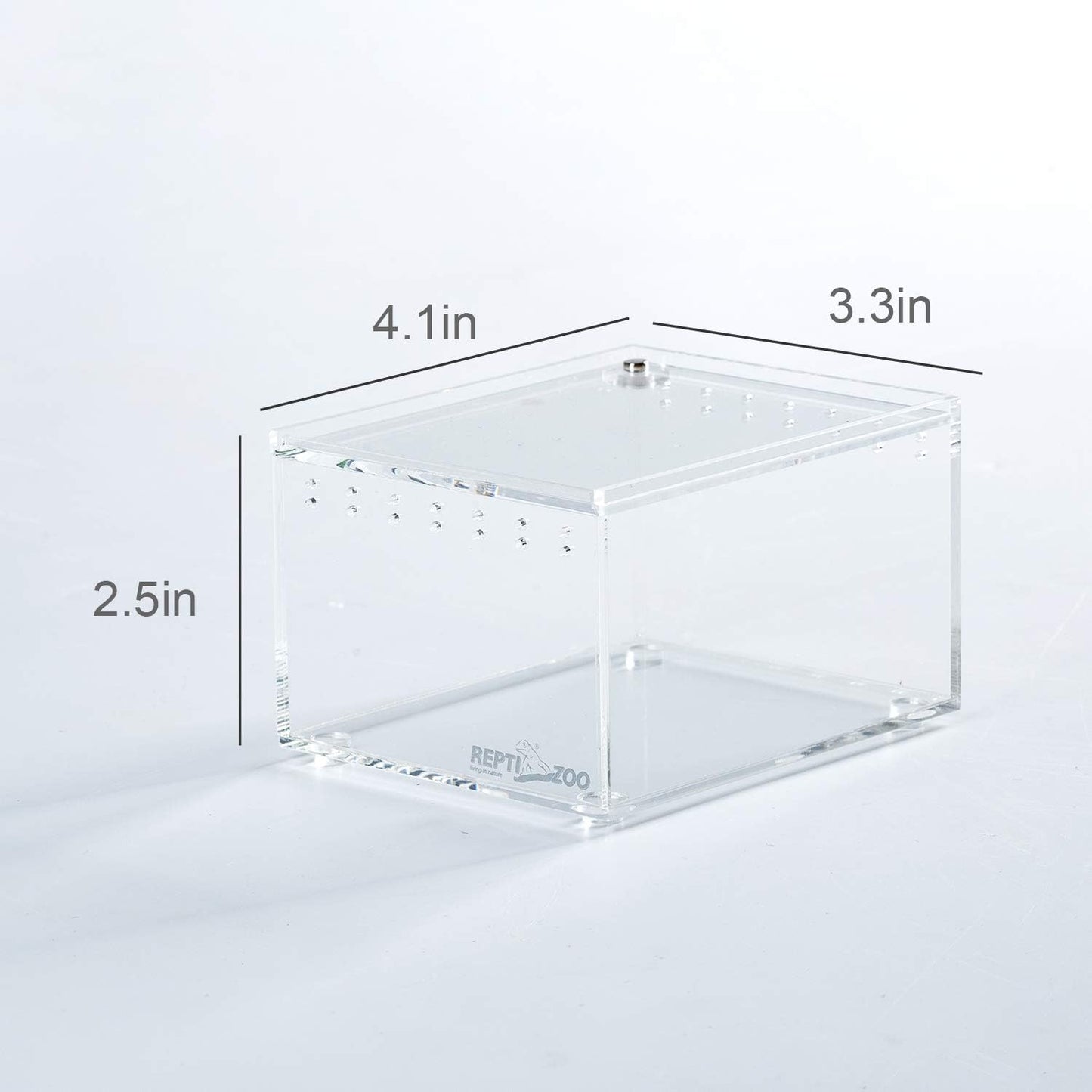 REPTI ZOO Magnetic Acrylic Case 4.1"x3.3"x2.5" Nano Enclosure Reptile Breeding Box Terrarium Cage Tank Tarantula Scorpion Sling Isopods Lizards Roach Invertebrates Insect Mantis
