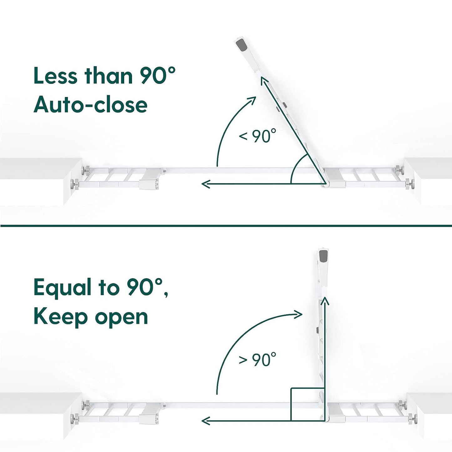 BABELIO 36" Tall Baby Gate, 29-48" Auto Close Pressure Mounted Dog Gate for Stairs, Doorways & Hallway, Protector Basics Easy Walk Thru Pet Gate, Metal Child Gate with 2*Y Spindle Rods, White
