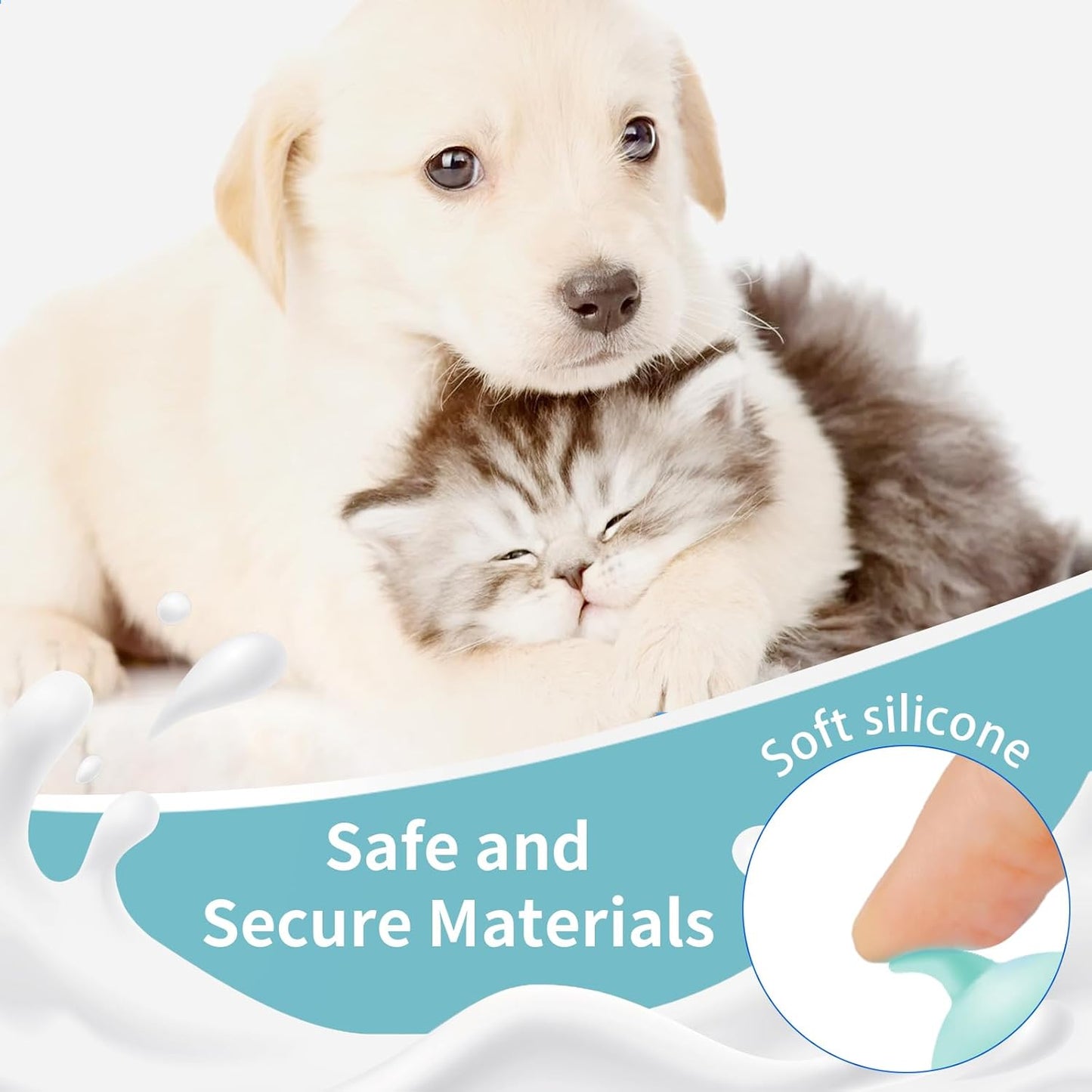 5Pack Kitten Bottle for Nursing Puppy Milk Kitten Bottles Feeding Kit Silicone Nipple for Newborn Pets Kittens, Puppy,Squirrel (Green)