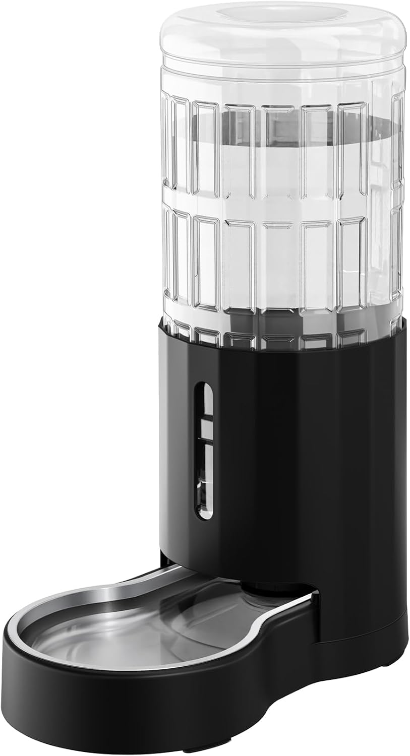 CZPET Automatic Dog and Cat Water Dispenser with Stainless Steel Bowl Gravity Waterer,100% BPA-Free,Large Capacity and Drinking Area Noise-Free for Pets