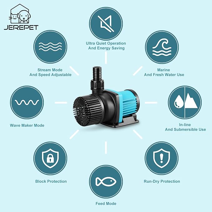 3170 GPH Aquarium 24V DC Water Pump with Controller, Submersible Return Pump for Fish Tank,Aquariums,Fountains,Sump,Hydroponic,Freshwater and Marine Water Use (3170GPH,86W,20.3FT)