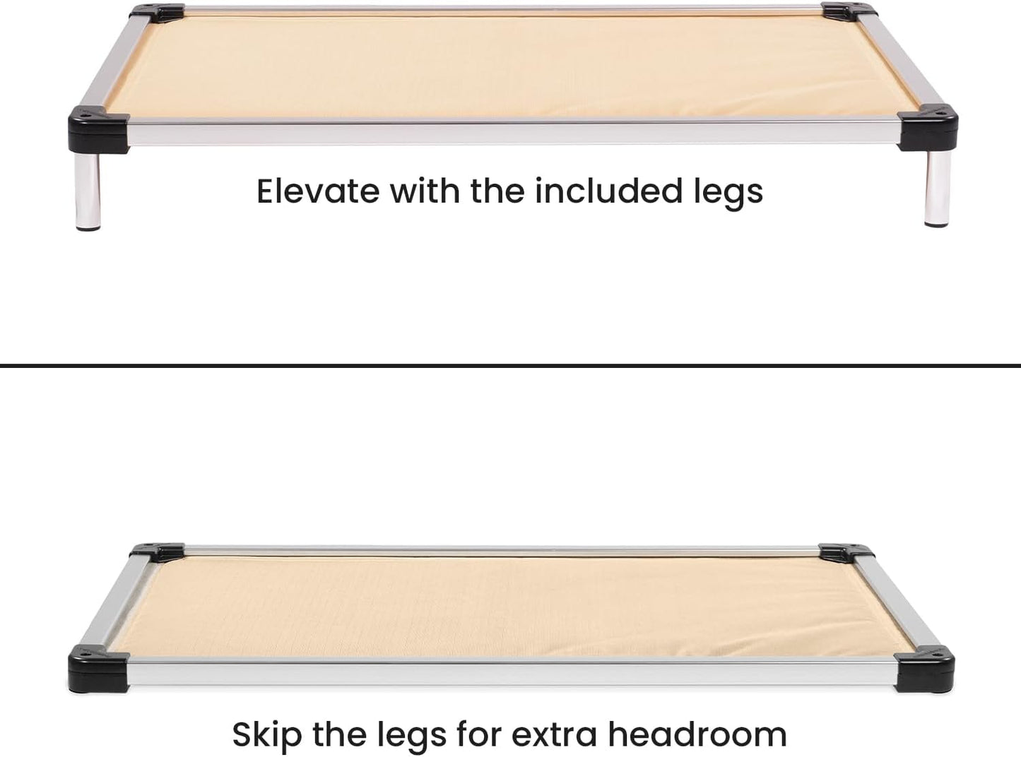 K9 Ballistics Chew Proof Armored Padded Dog Crate Bed, Virtually Indestructible, Legs Included (Sandstone, XX-Large (50" L x 33" W x 8" H))