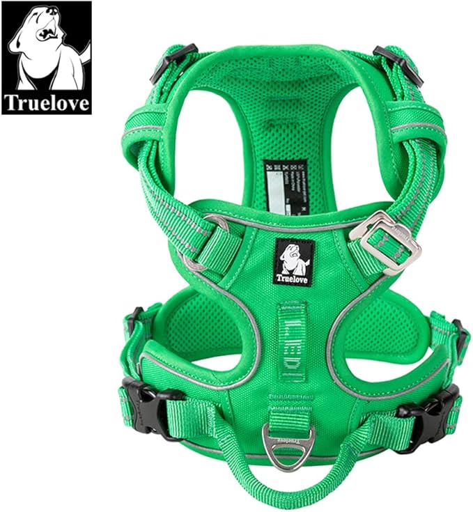 TRUE LOVE Dog Harness No Pull Nylon Reflective Pet Harness Adjustable Comfortable Control Step-in Brilliant Colors Truelove TLH56512 Grass Green