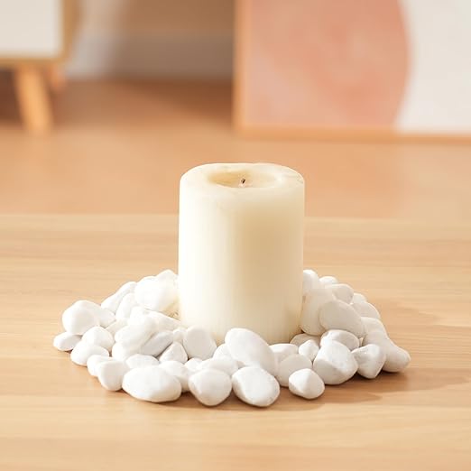 SIDONG 5 LB White River Rocks, 0.4-1.2 Inches Matte Pebbles for Indoor Plants, Aquarium Rocks Used in Fish Tank, Decorative Stones for Plants, Vases, Home Décor, Crafting, Garden Landscaping