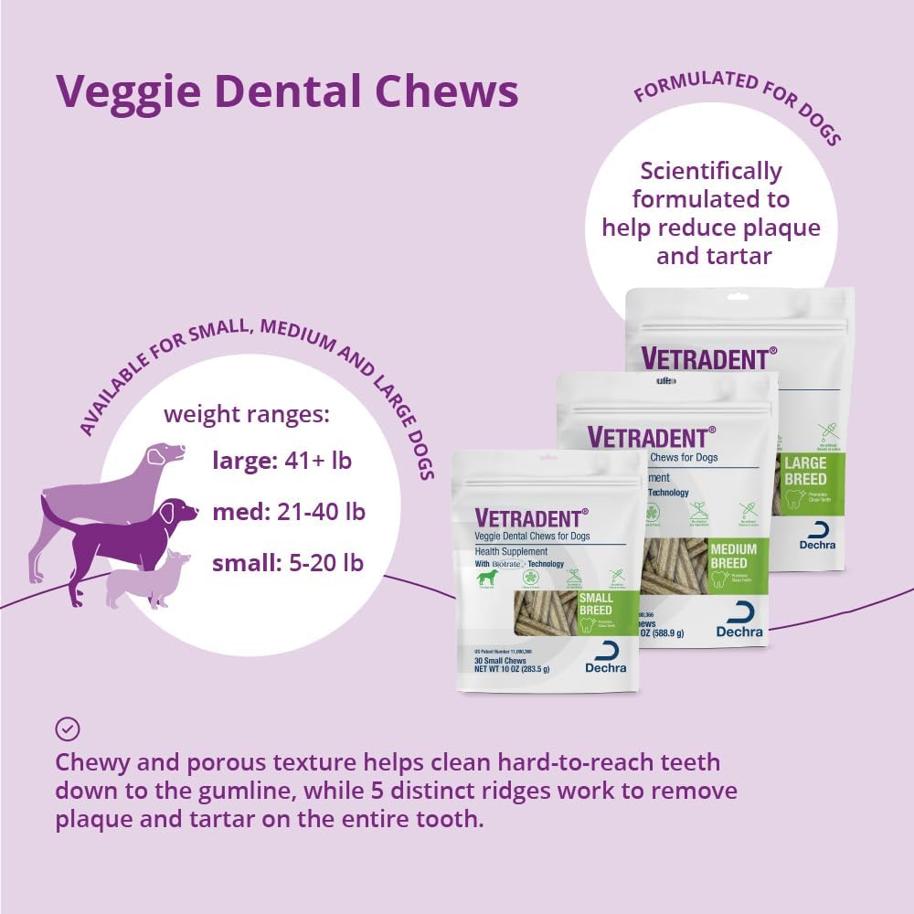 Vetradent® Veggie Dental Chews for Medium Dogs
