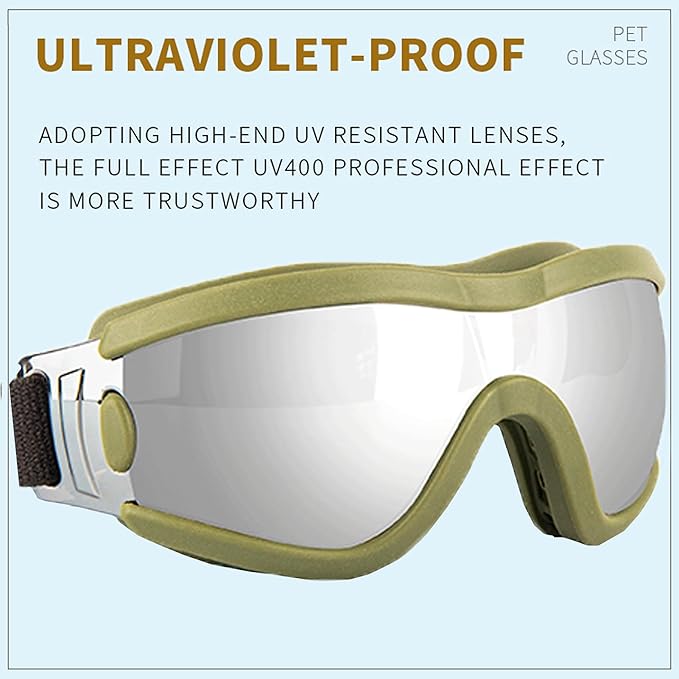 Small Dog Sunglasses with Adjustable Strap UV Protection, Winproof Puppy Sunglasses, Suitable for Dogs Eyes Protection，Soft Dog Goggles
