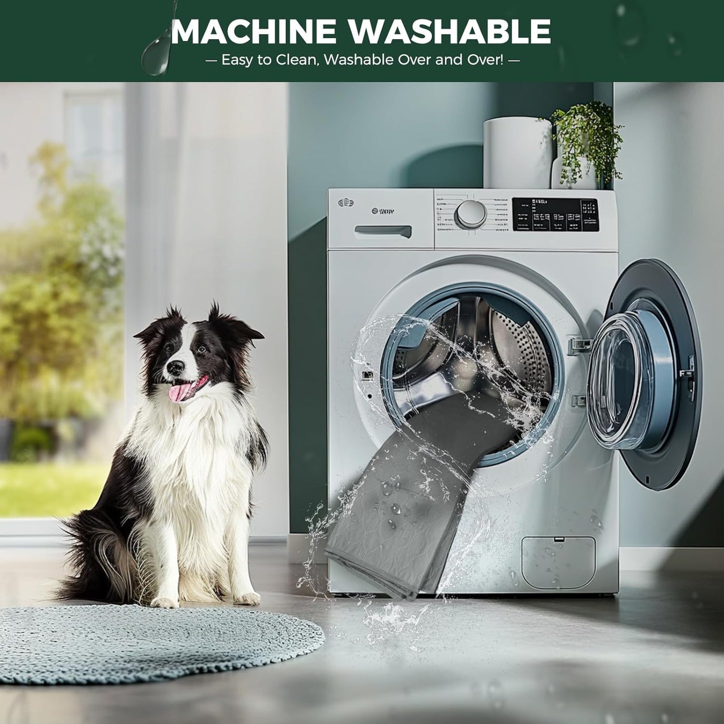 FXW Washable Pee Pads for Dogs, Puppy Pads with Super Absorbent, Specifically Designed for FXW Rollick/Homeplus 24inch 6 Panels Dog Playpen, 63" × 39" Rectangle, Gray, 1 Pack