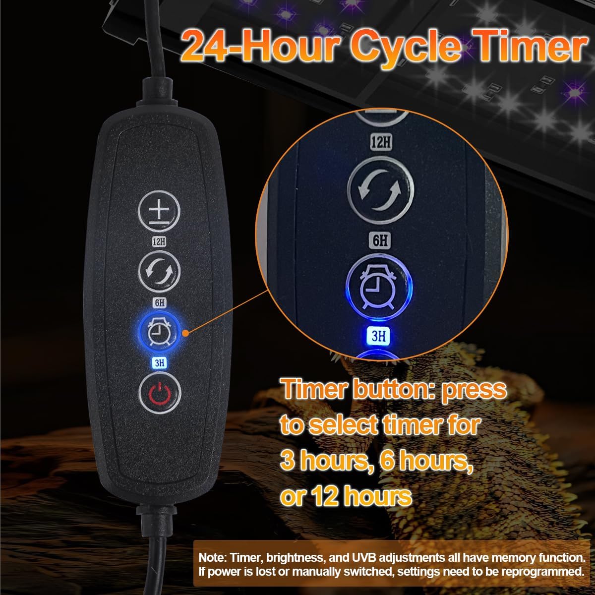 22-Inch LED UVB Light Fixture for Reptiles, Adjustable 10.0–20.0 UVA UVB Lamp with Dimming & Timer, 26W Aluminum Light for Bearded Dragons, Turtles, Snakes – Full Spectrum UVI Lighting for Tanks