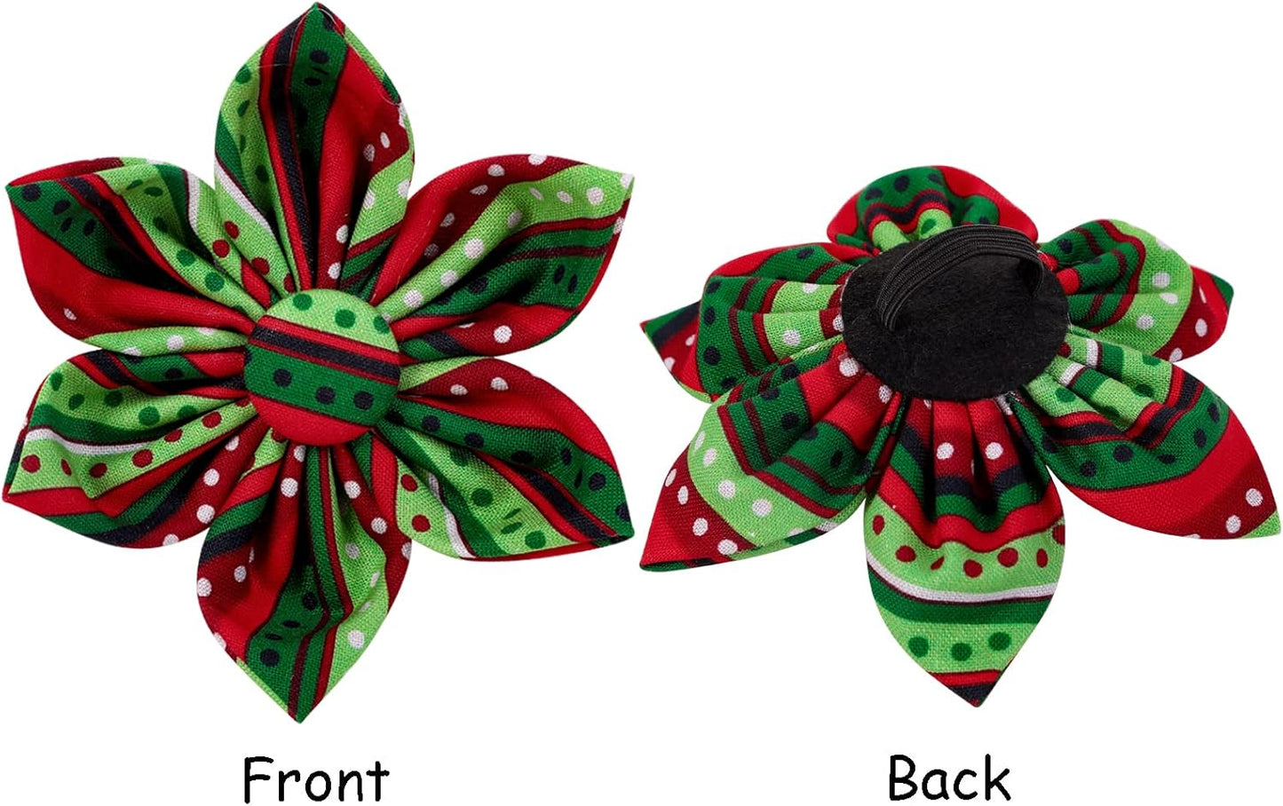 Lionet Paws Christmas Dog Collar with Flower, Dog Flower Collar with Metal Buckle for Dogs, Adjustable Comfortable Dog Collar Girl Gift, XL, Neck 16-26 in