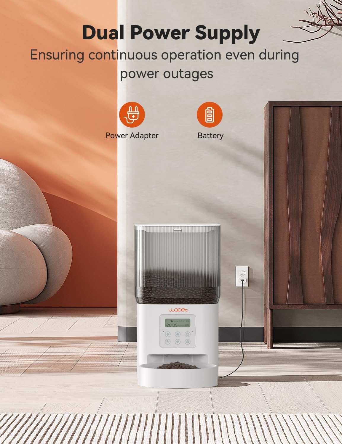 WOPET Automatic Cat Feeder, WiFi Automatic Dog Feeder with APP Control for Slow Feeding, Cat Food Dispenser with 10S Voice Record, Up to 10 Meals Per Day for Cats and Dogs