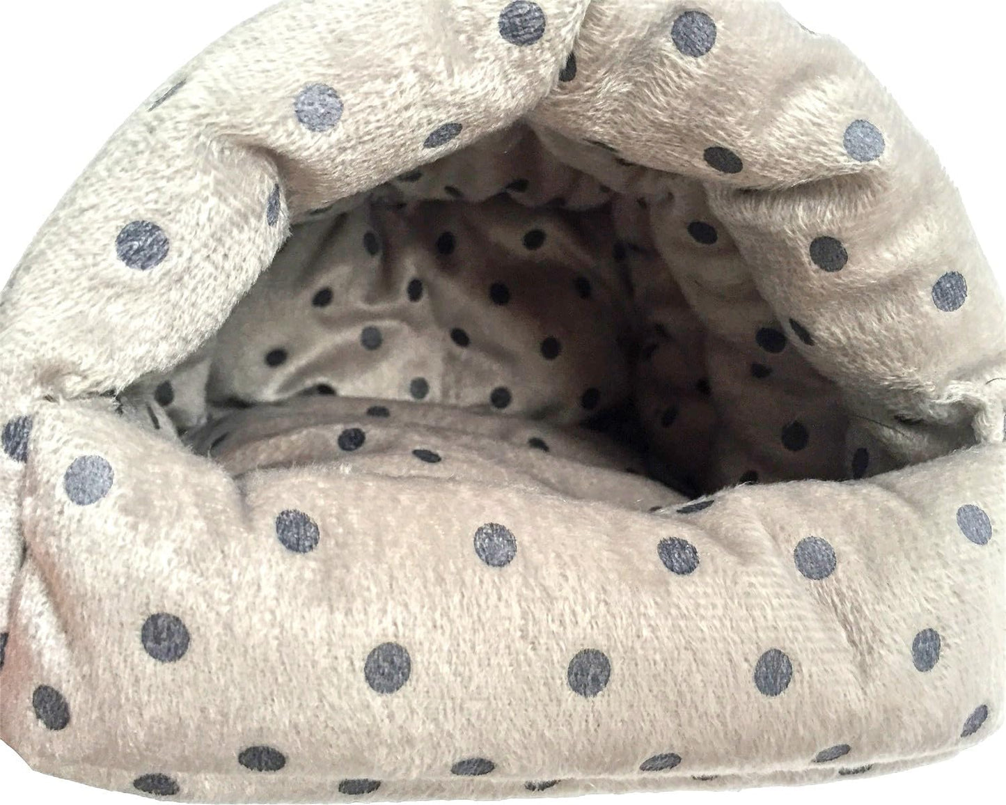 WOWOWMEOW Guinea Pig Cave Bed Small Animals Warm Cage Hanging Bed for Rat, Chinchilla, Hedgehog, Rabbit (M, Dot-Grey)