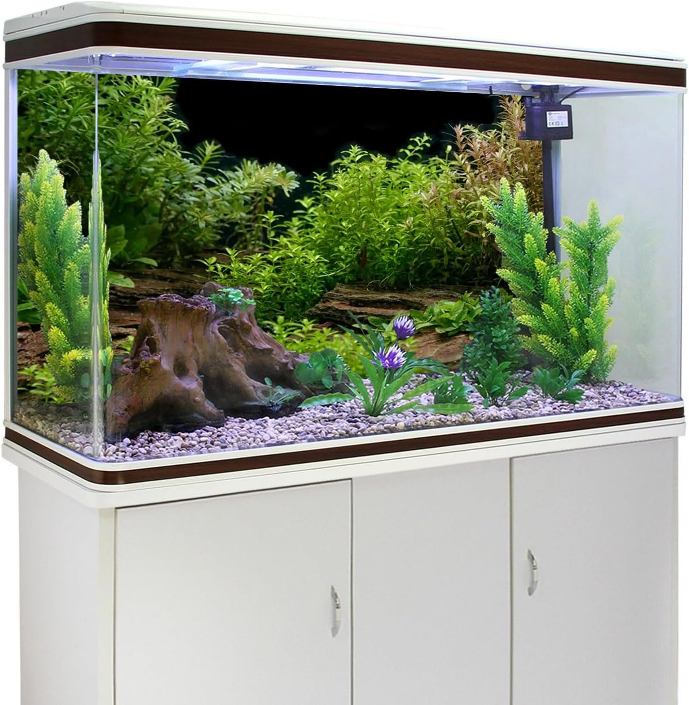 AWERT Aquarium Background River Bed & Lake Aquatic Plant Fish Tank Background Vinyl 36x18 inches