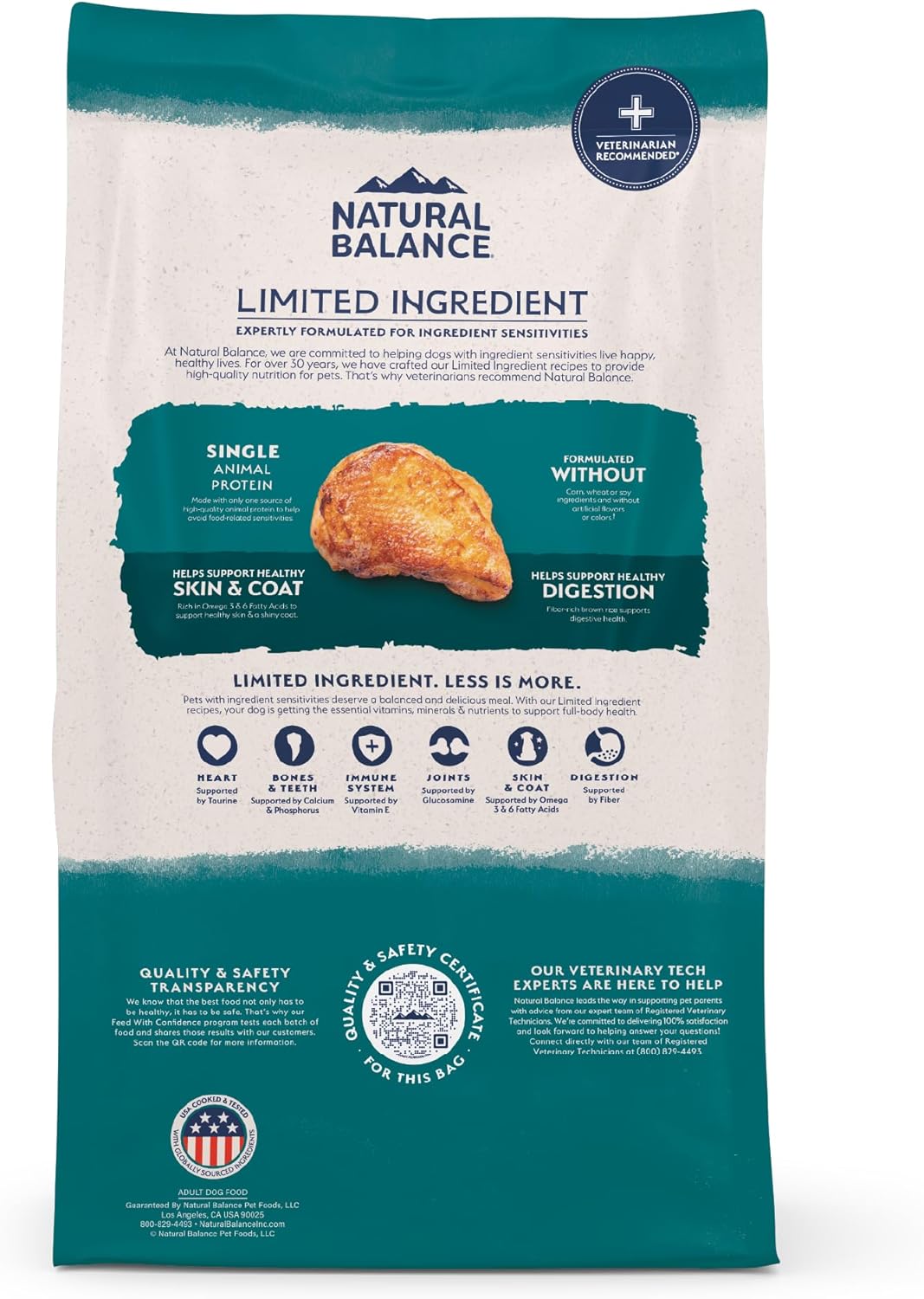 Natural Balance Limited Ingredient Adult Dry Dog Food with Healthy Grains, Chicken & Brown Rice Recipe, 4 Pound (Pack of 1)