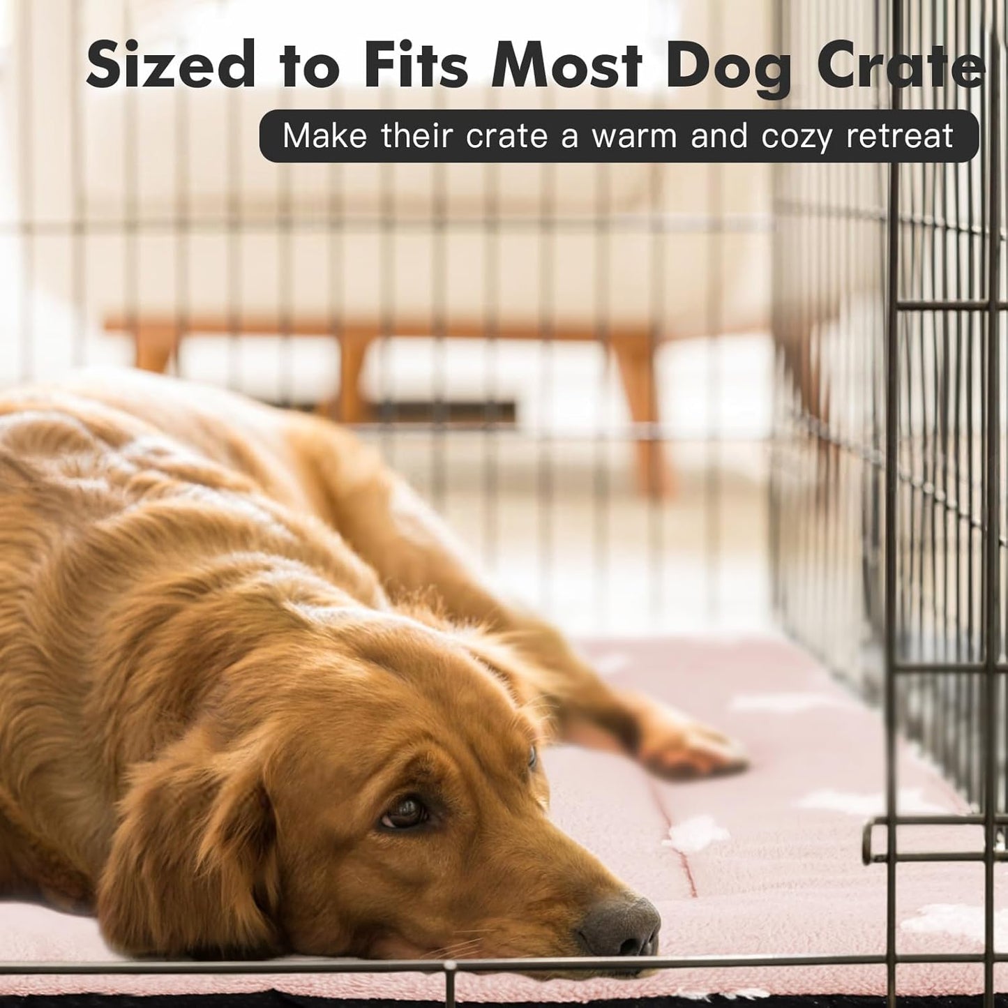 Mora Pets Dog Crate Pad Kennel Dog Bed Mat for Medium Dogs Washable Cute Star Pet Bed for Cage Ultra Soft Flat Puppy Cat Kitten Cushion for Sleeping Anti-Slip Pink 30 x 19