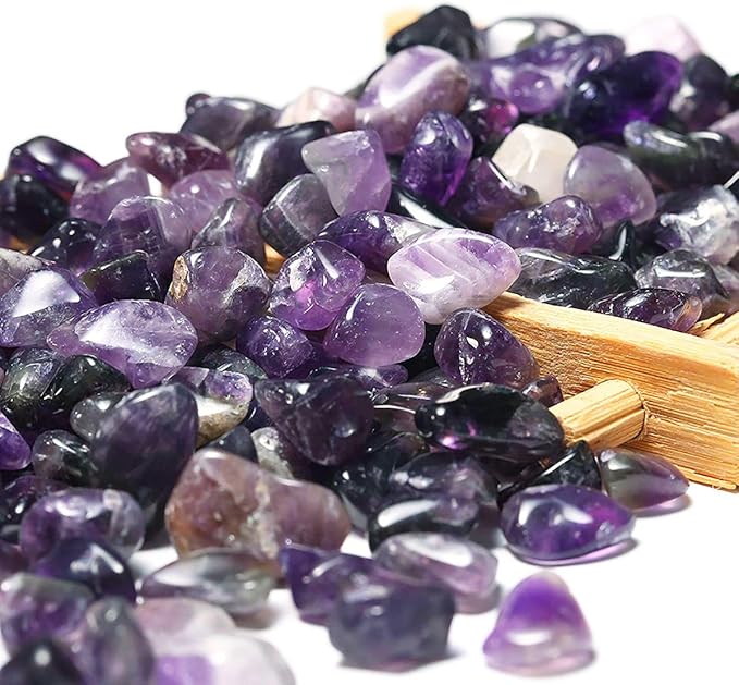 WAYBER 2 Lbs/920g Natural Purple Amethyst Quartz Crystal Stones Irregular Decorative Pebble Rock Sand for Aquarium/Fish Turtle Tank/Vase Fillers/Air Plants/Succulent Plants Decor (Fill 2 Cups)