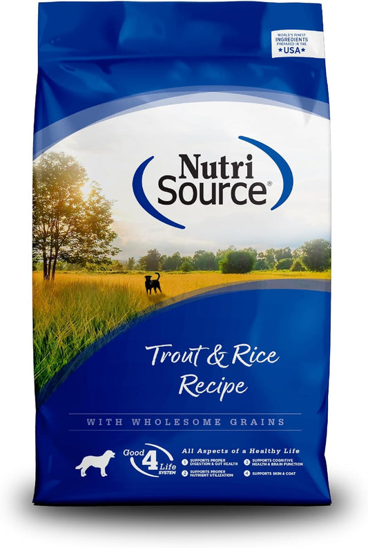 NutriSource Dry Dog Food, Trout and Rice, 12LB