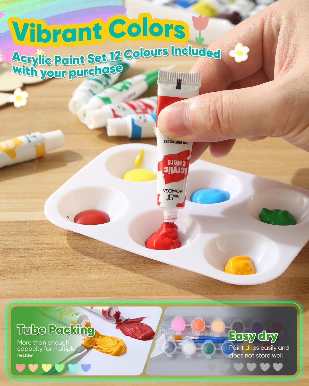 RGBDOT Kids Gardening Set Paint and Plant Stoneware Flower Gardening Kit with 4 Pots Arts and Crafts for Kids Ages 8-12 Best Children’s Day Gift for Girls Boys Ages 5 6 7 8 9 10