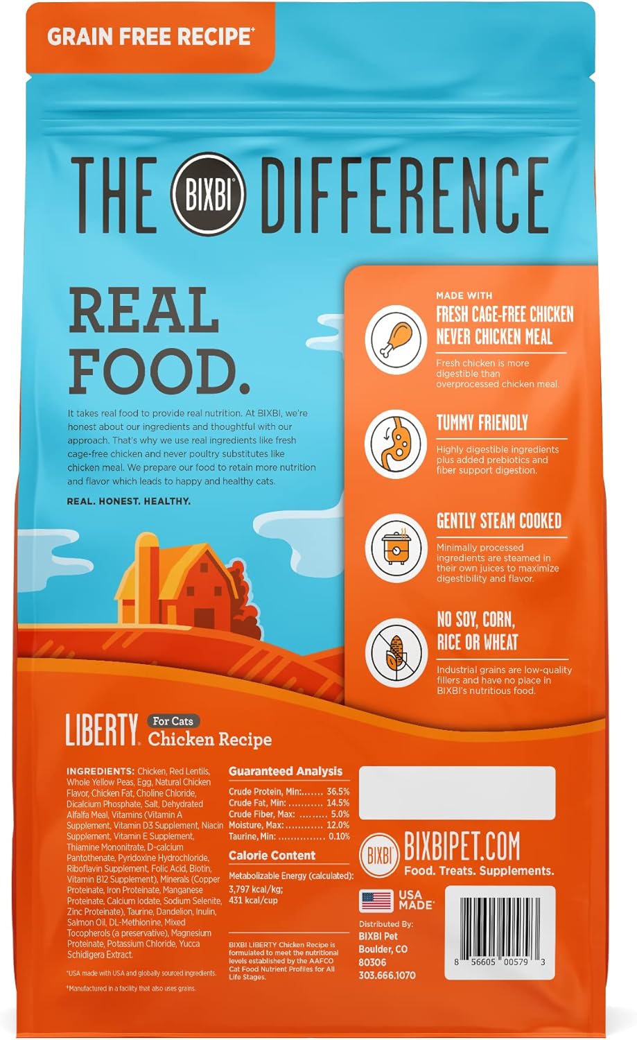 BIXBI Liberty Dry Food Chicken Recipe for Cats, 10lb