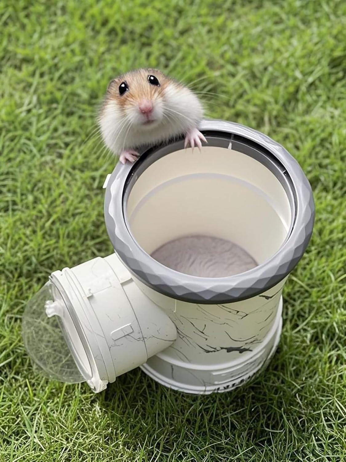 Hamster Carrier Cage, Marble Print Anti-bite and Chewproof Design, Table Chinchillas Cage for Small Guinea Pig Bird Parrot Budgies, Front and Top Ventilation