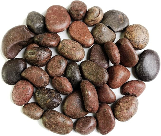 HappyFiller Natural Decorative Red Pebbles Polished Gravel Rocks Stones for Aquarium,Fish Turtle Tank,Outdoor Indoor Plants Top Dressing,Succulents Soil Cover,Garden Landscaping,18 LB
