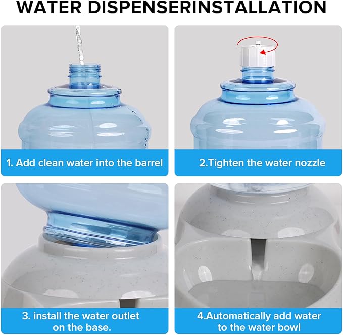 Kenond Water Dispenser Station for Large Dogs,3 Gallon/11L Gravity Automatic Feeder, Dog Water Bowl Dispenser,Large Size Dog Drinking Fountain