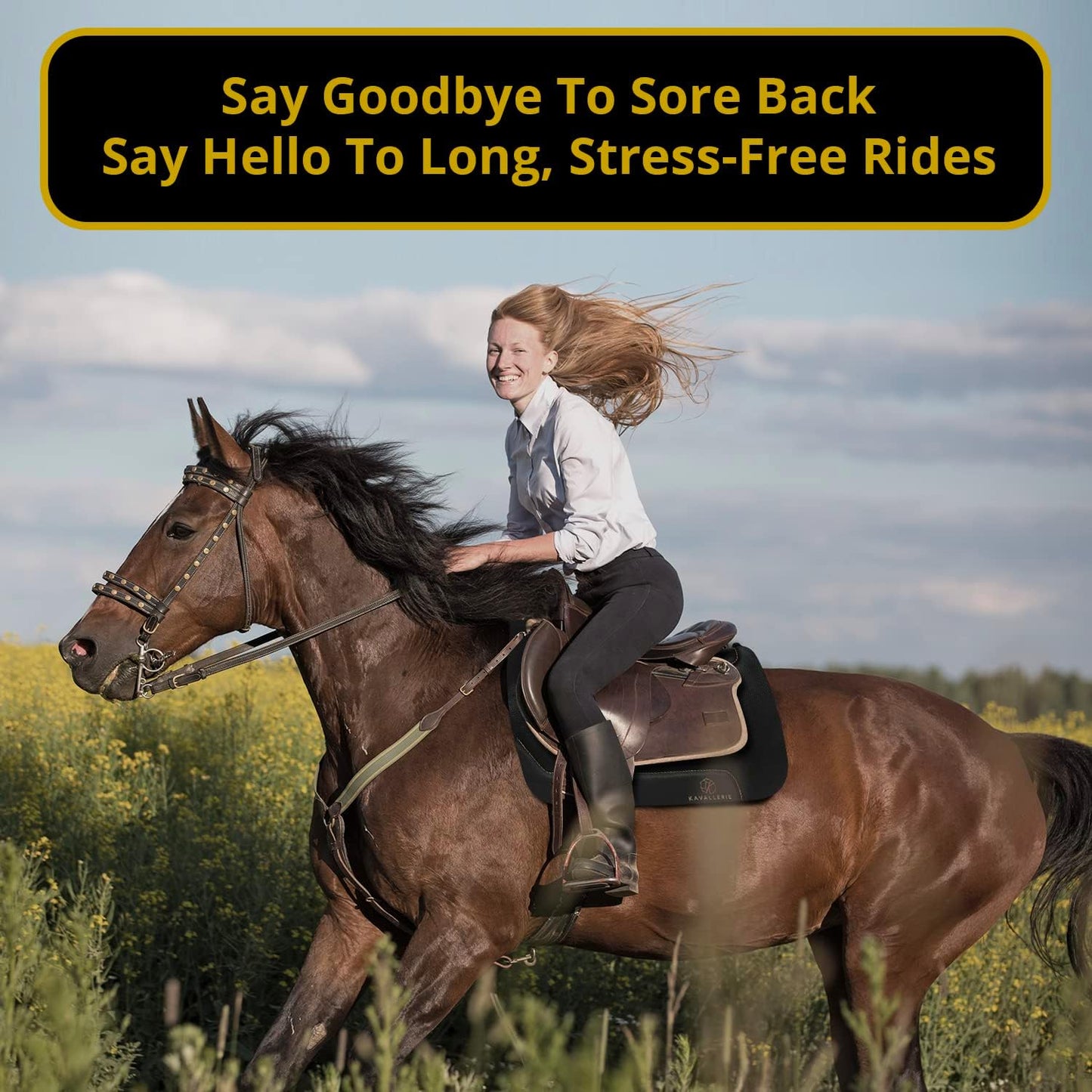 Kavallerie All-Purpose Saddle Pad with Quilted Anti-Slip Padding and Breathable Mesh Fabric for Maximum Airflow and Comfort, Works for English