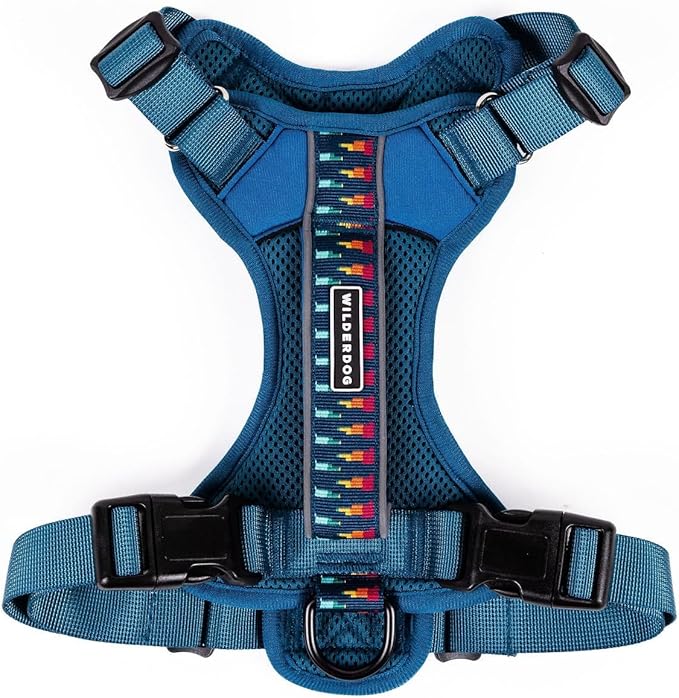 Wilderdog Lightweight Dog Harness with Reflective Straps - Large - Pacific Blue