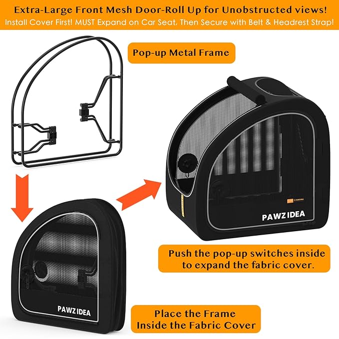 PAWZIDEA Dog Stroller for Large Dogs, Pet Stroller with Detachable Carrier for Portable Dog Crate for Car Seat, Foldable Dogs Jogger Strollers, All Terrain 9” Wheels, Adjustable Handle, Storage Bag