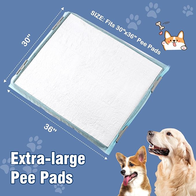 TIMINGILA Puppy Pads& Holder Set, 20-Count 30"x36" Super Absorbent Disposable Pads – Ideal for Pet Potty Trays, Extra Large Leak-Proof Design for Puppies, Dogs, and All Breeds