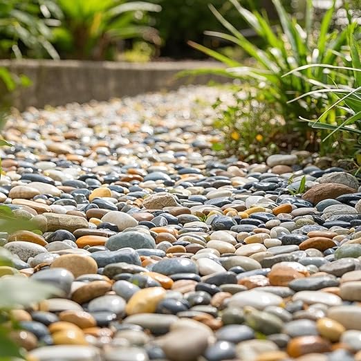River Rocks for Landscaping, 20lbs Colorful Pebbles for Indoor Plants, 1-2 Inch Decorative Rocks for Planters, High Polished Stones for Vase Filler Fish Tank Garden