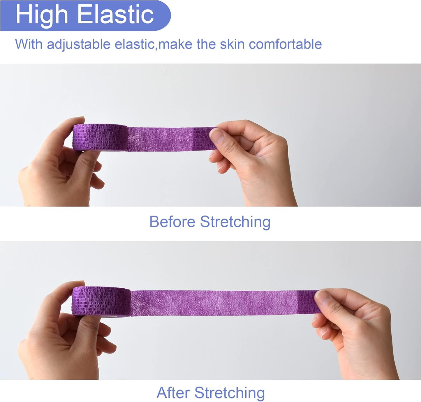 9 Pack 1" x 5 Yards Self Adhesive Bandage Wrap Self Stick Wrap for Ankle, Wrist, Finger, Sports, Breathable Cohesive Vet Tape for Pets (Purple)