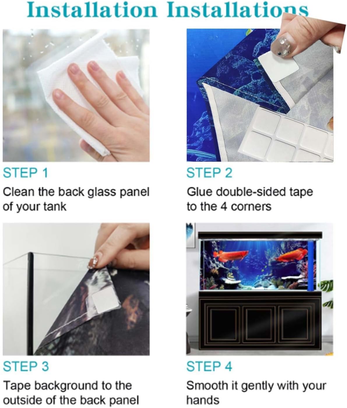 36X24IN Blacklight Octopus Sea Monster HD 3D Black Light Aquarium Background UV Reactive Background Terrarium Background with 10 EVA Double-Sided Tape