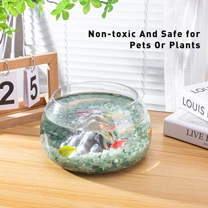 0.88 LB Aquarium Gravel Rocks Green Aventurine Crystal Chips Tumbled Healing Crystal Chips Bulk Gemstones, Mini Crushed Stones Quartz Vase Filler for Crafts|Fish Turtle Tank|Home Decoration