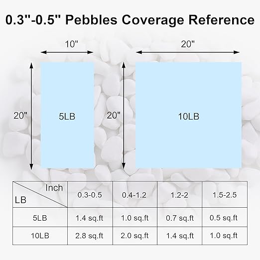 SIDONG 5 LB White River Rocks, 0.3-0.5 Inches Matte Pebbles for Indoor Plants, Aquarium Rocks Used in Fish Tank, Decorative Stones for Plants, Vases, Home Décor, Crafting, Garden Landscaping