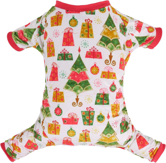 CuteBone Small Dogs Christmas Outfit Soft Puppy Onesies Pjs Dog Pajamas Pet Coat Cat Apparel Comfy Doggie Jumpsuit Bodysuit for All Seasons P17S