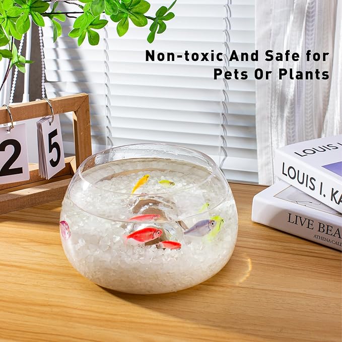 0.88 Lb Clear Quartz Crystal Chips Natural Tumbled Healing Crystal Chips Bulk Crushed Stones, Betta Fish Tank Gravel Rocks Clear Mini Pebbles for Aquarium, Vase Fillers, Succulent Plants Decor, 3-5 mm