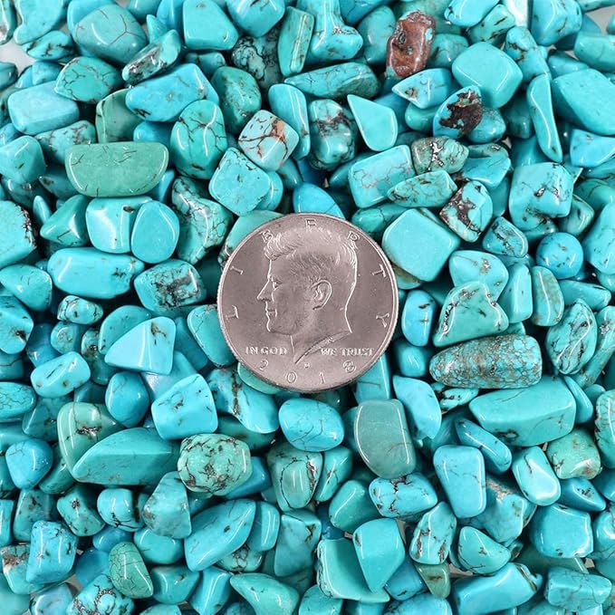 WAYBER 2 Lbs/920g Green Turquoise Decorative Stones Irregular Aquarium Pebbles Crystal Rocks Quartz Gravels for Fish Turtle Tank/Succulent Plants/Air Plants Decoration (Fill 2 Cups)